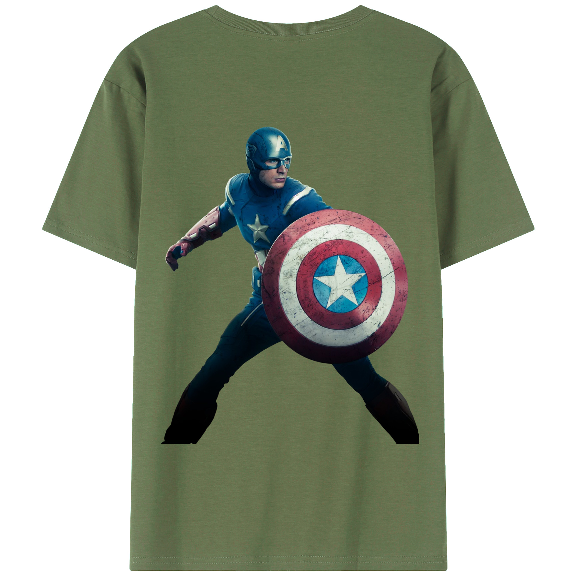 （画像用） アベンジャーズ The Avengers 綿100％ メンズ半袖Tシャツ（バックプリント） 通気性